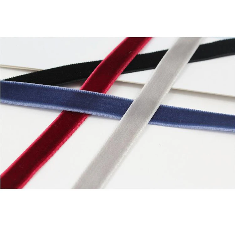 Garment decoration use colorful velvet ribbon 10mm soft velvet fabric ribbon wholesale