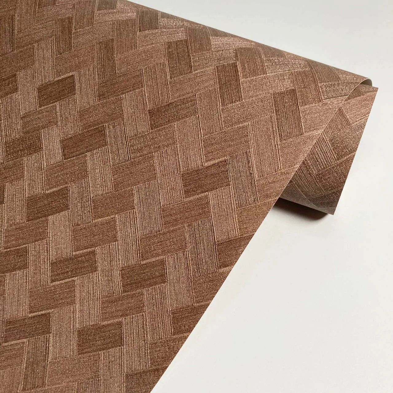 Japanese style woven wood grain and wind Office living room restaurant home decoration embossed PVC wallpaper