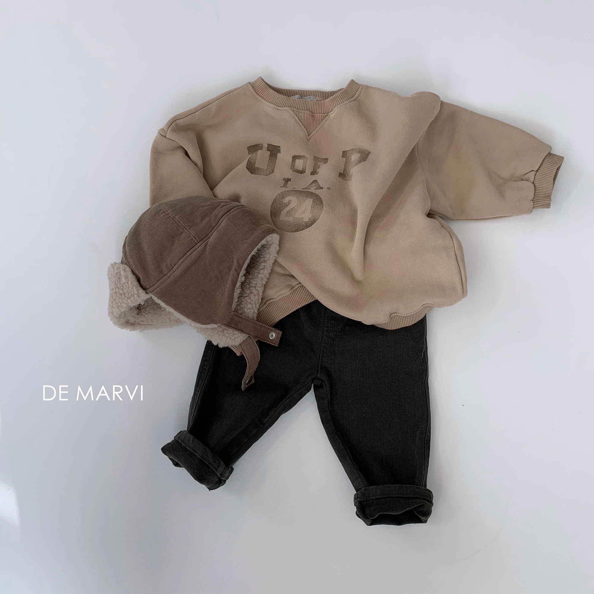 Детская Вельветовая меховая шапка-ушанка DE MARVI для мальчиков и девочек детская зимняя Русская Шапка от производителя оптовая продажа Сделано