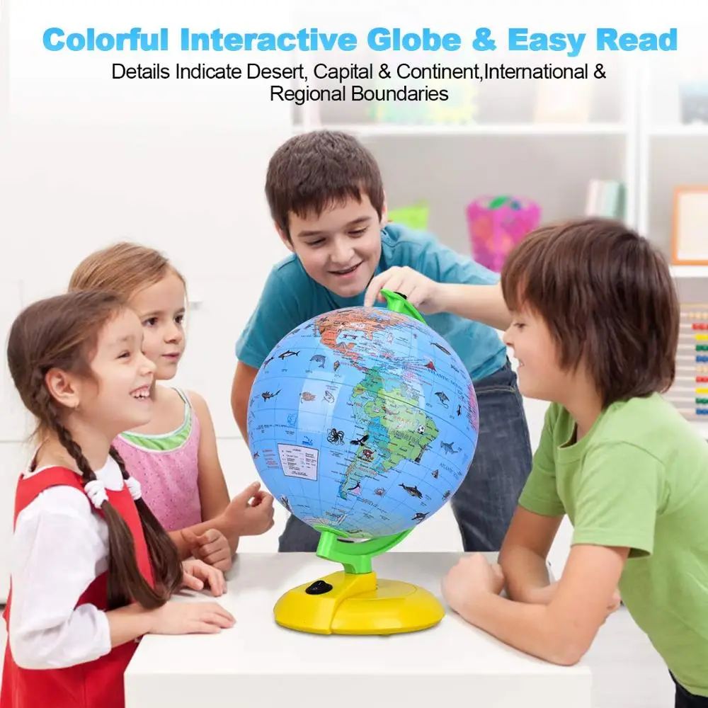 Dipper 8inch Light and Educational World Globe - Animal Earth