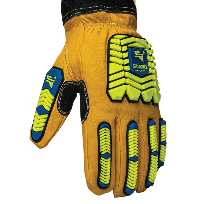 Grade Yellow Goatskin Leather Work Glove With good Cuff Protection