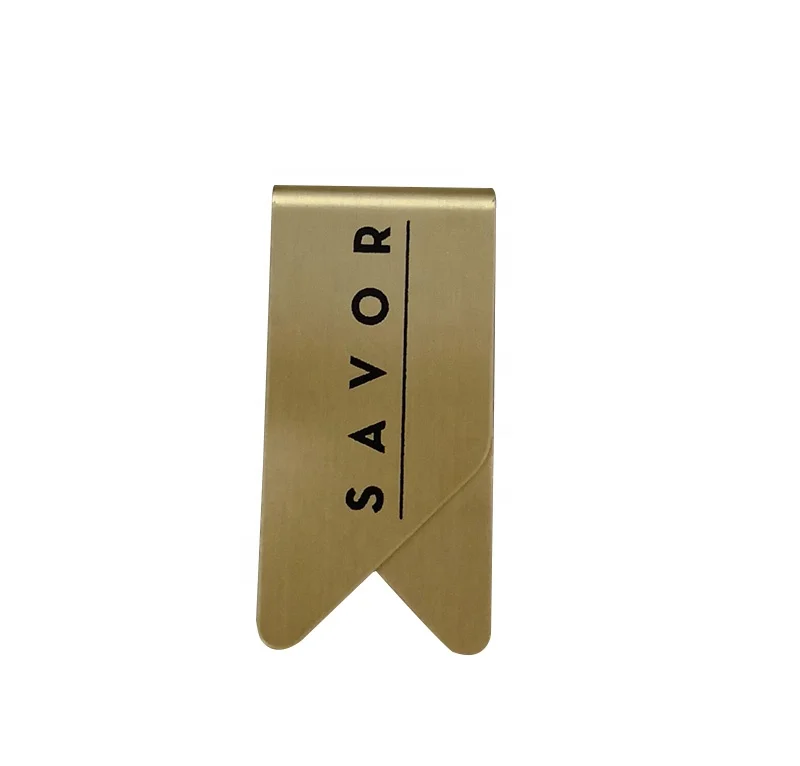 
High Quality Fancy wing shape Gold color Flat Metal Brass Paper Clip for business promotion 