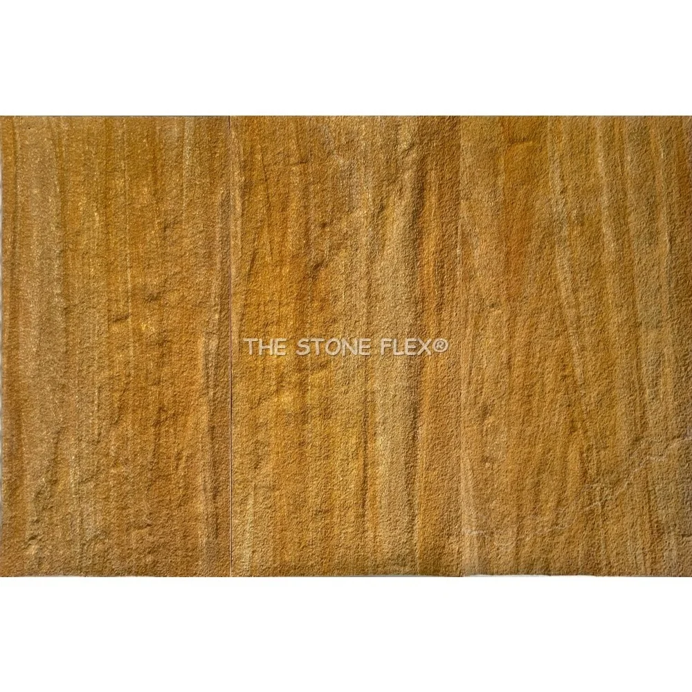 Eco-Friendly Thin Flexible Teakwood and Natural Red Sandstone Veneer Sheet Modern & Rustic Exterior Wall & Kitchen Decoration