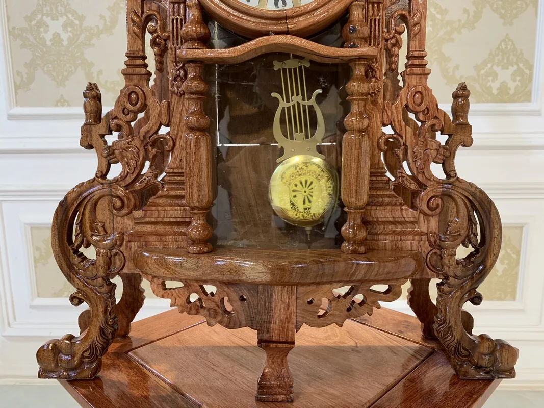 Padouk wooden tower clock