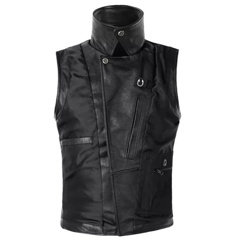100% Натуральная овечья кожа жилет высокое качество индивидуальная Настройка повседневная крутая модная мотоциклетная Байкерская