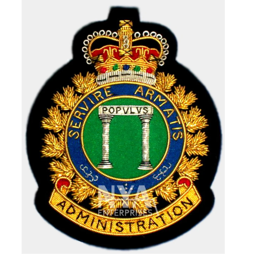 Customized Gold Wire Royal Blazer Badge Factory Price OEM School Sew-On Felt Patch with Sequins and Embroidery 3D Design