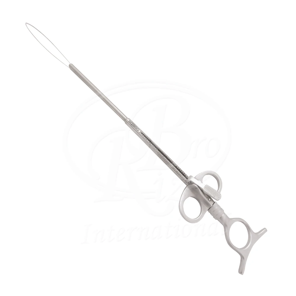 Eves Tonsil Snare with Ratchet Throat Instrument High Quality Tonsil Snare with Plastic Handle and Stainless Steel