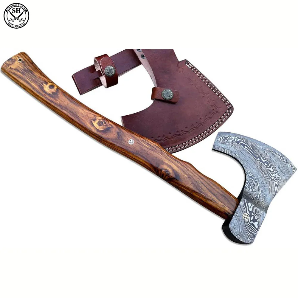 Новый кованый вручную топор из дамасской стали, викингов, медведистый топор, деревянная ручка 14 дюймов