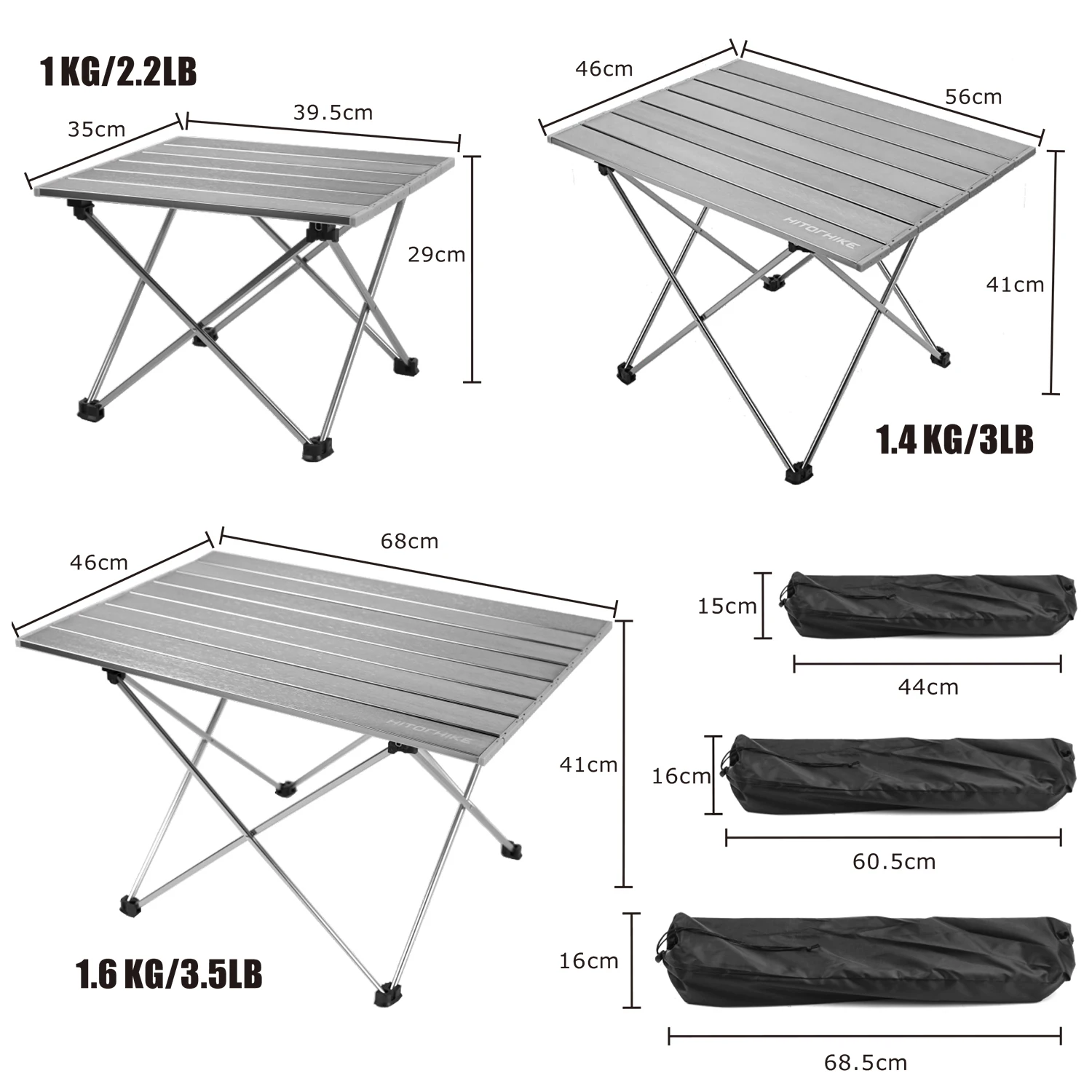
Hitorhike lightweight outdoor folding aluminium tables camping picnic tables foldable easy to carry 