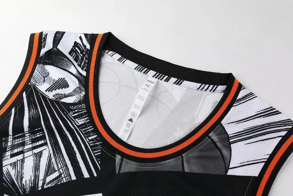 Men youth High School Basketball League Graffiti comic basketball jerseys Uniforms sets shirts+short clothing Training Suits