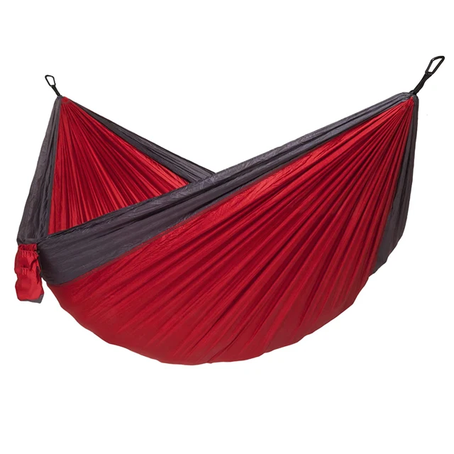 
210T Nylon Portable 2 Person Outdoor Parachute Camping Nylon Hammock With Tree Strap 