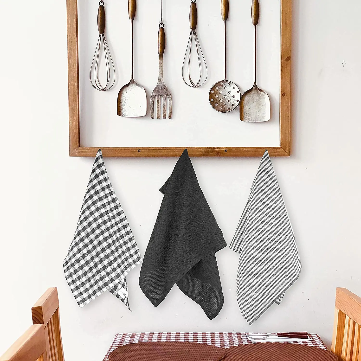 100 Cotton Flour Sack Kitchen Dish Towels Plain White Customized Technics Logo Fabric Packing Pattern Solid Color Design Feature