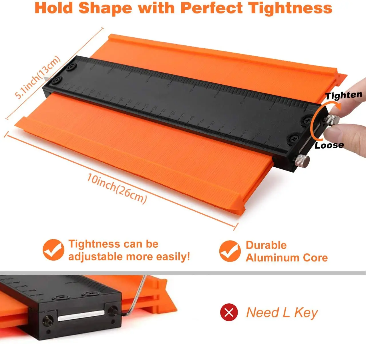 10 дюймов контур профиль датчика многофункциональный инструмент пластиковая мерная Дубликатор duplo и край формовой резец с алюминиевым замок