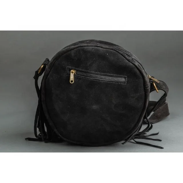 New Fashion Round Suede Leather Fringe Shoulder Bag Wholesale Bohemian Women Crossbody Bag Cowgirl Style Circle Bag Gift For Her