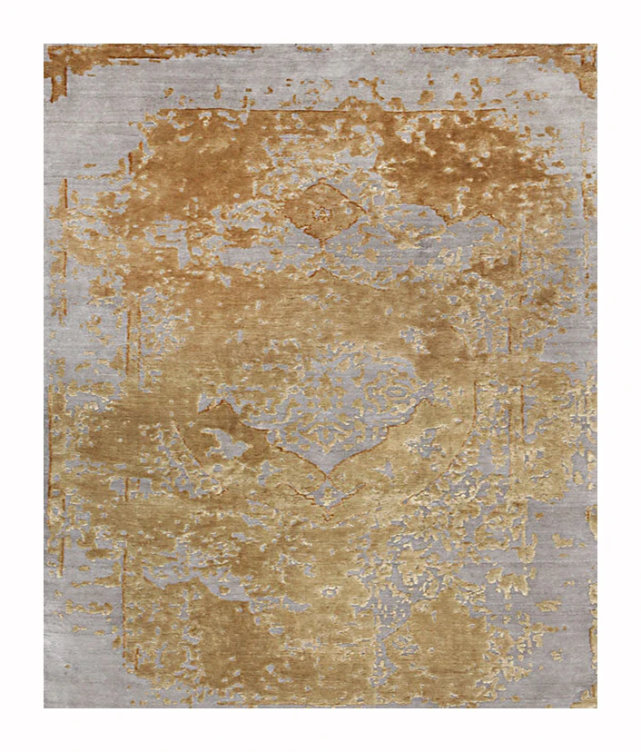 custom made vintage design hand knotted wool silk carpet for hotel