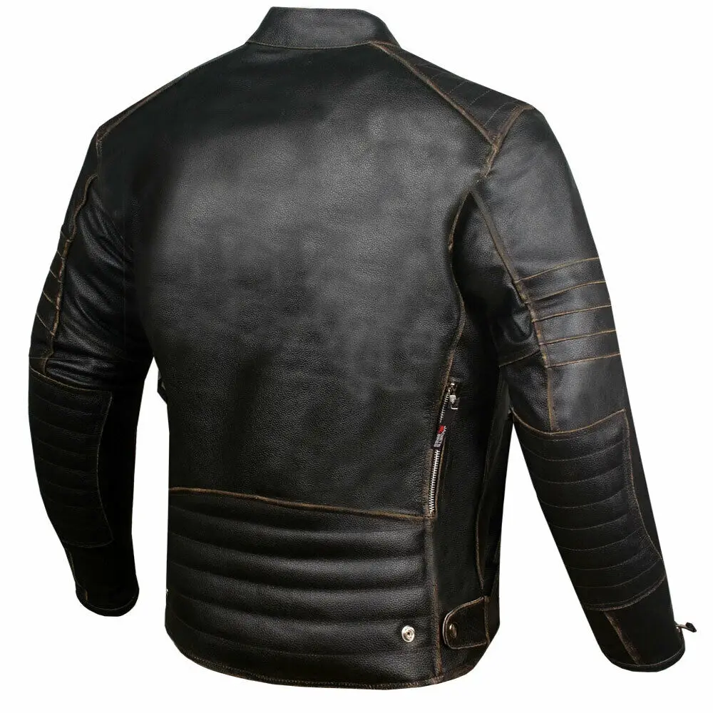 
Customized Brand Leather Versatile Motorcycle Biker Motorbike Racing Jacket Ventilated Leather Cruiser Biker Jacket 