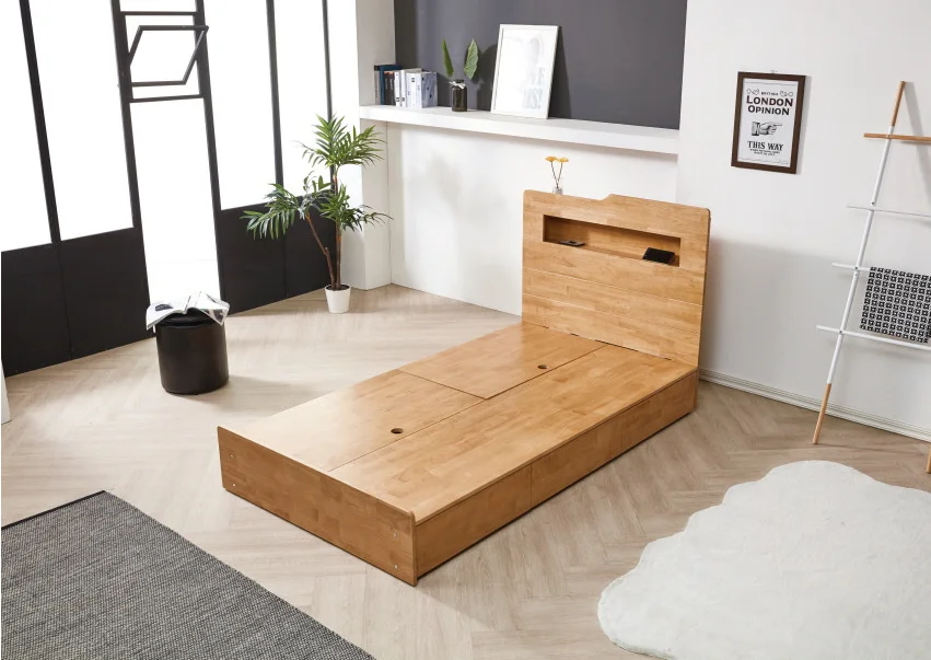  Лидер продаж мебель для спальни в современном стиле одноразмерная деревянная кровать с различным хранилищем