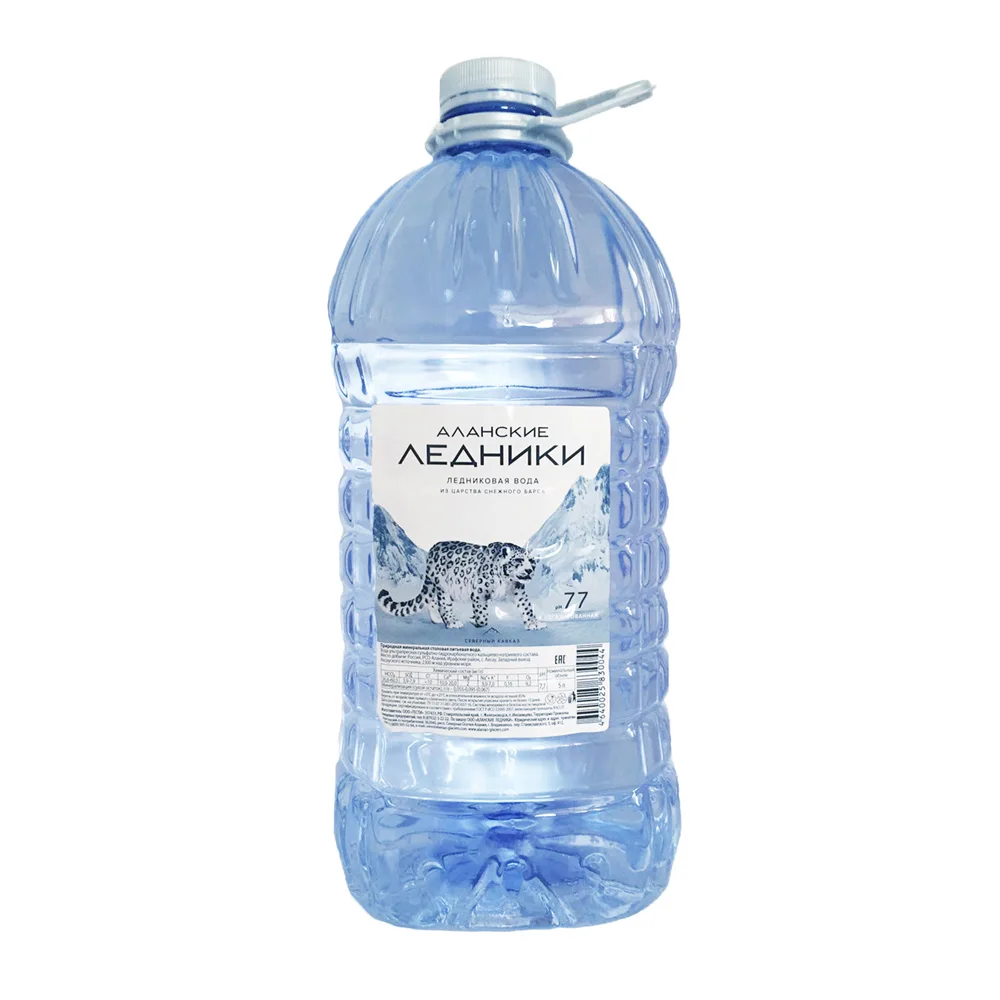 
Pure drinking glacial water, plastic bottles 5 liter 