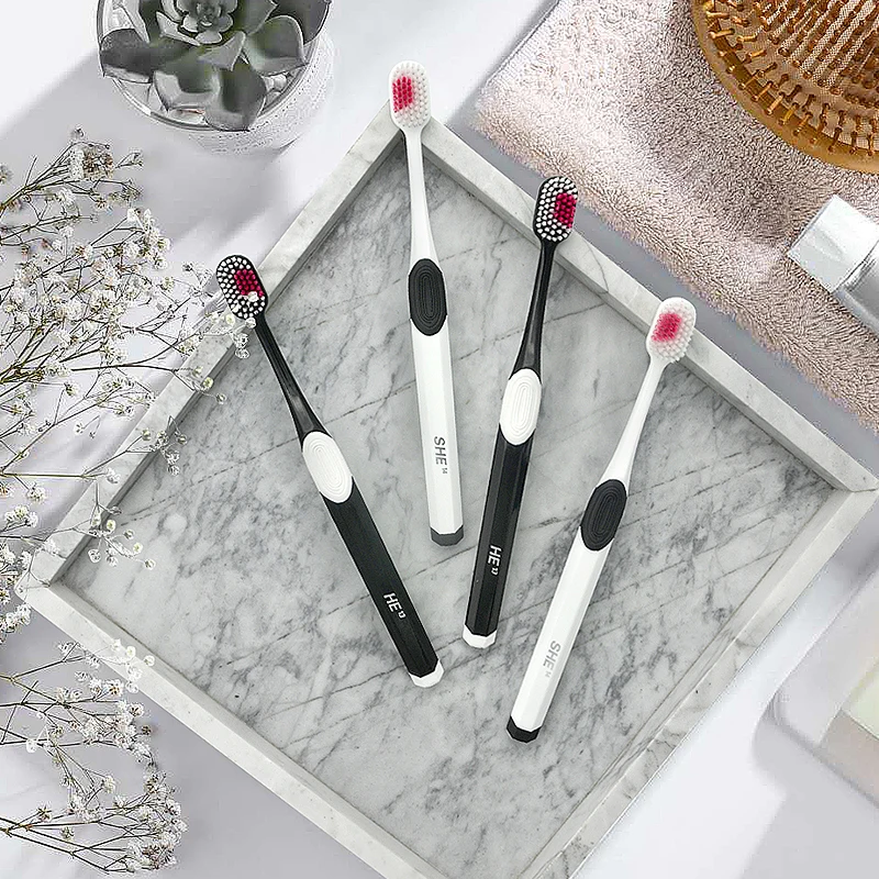 Best Selling Adult Toothbrush with Soft Touch Bristles Private Label 2pcs Set for Home Hotel Use BANNER Manufacturer PP Handle