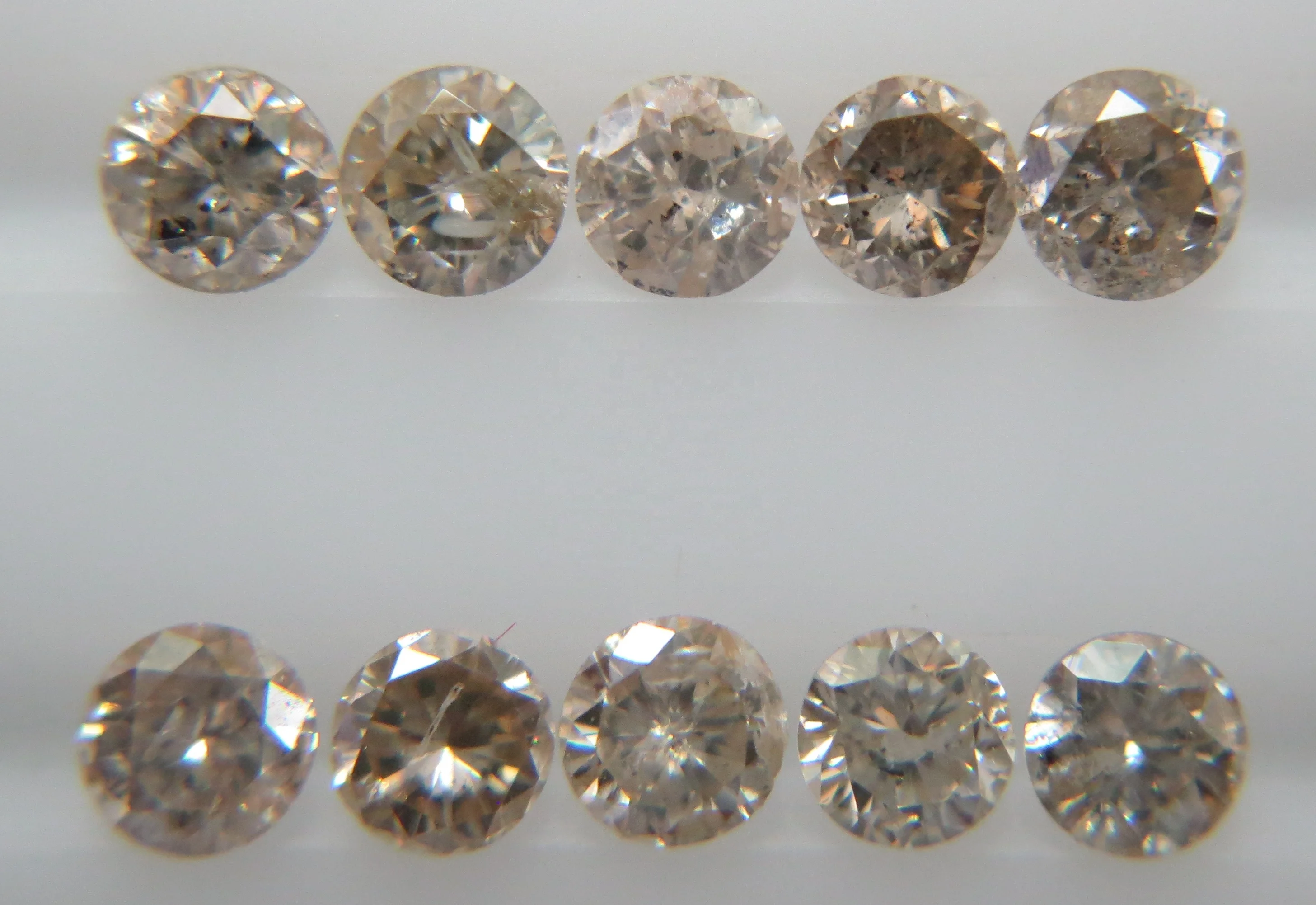 1.3-1.5mm SI-I Clarity K-L Color Natural Loose Brilliant Cut Diamonds Calibrated Fancy Brown