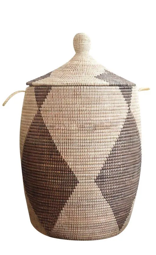 Round storage trunk seagrass basket with lid grey traditional style seagrass baskets wholesale