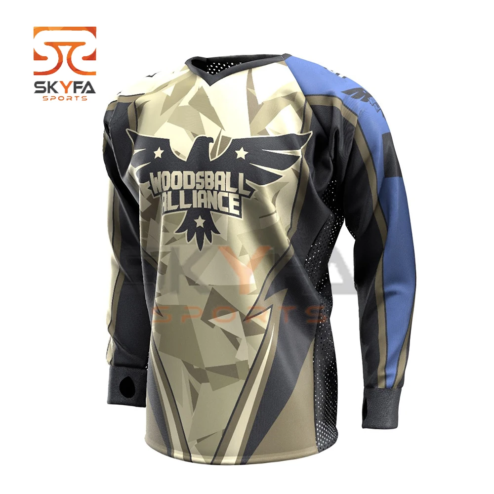 Paintball Mix Color Sublimation Shirt For 2021 Best High Quality custom logo printing paintball jersey