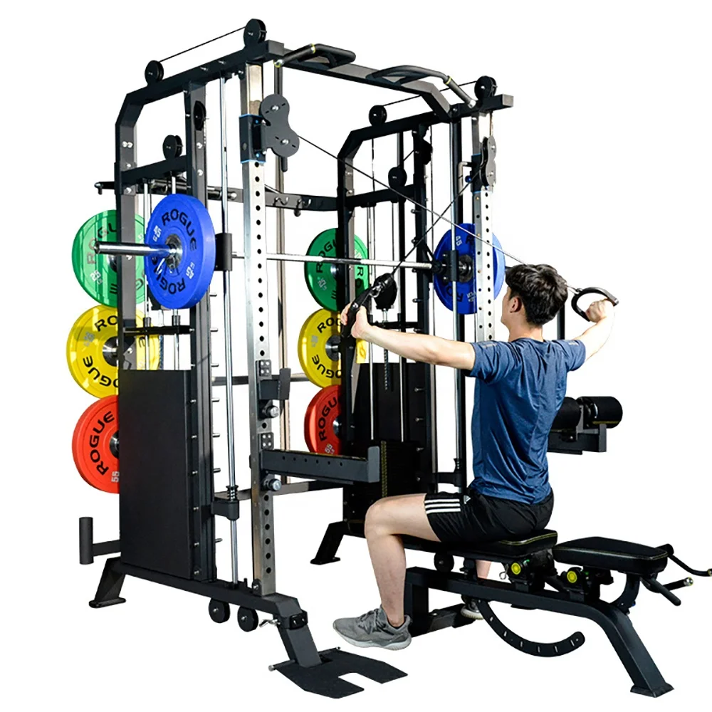 
Commercial Smith Machine Multifunctional Comprehensive Training Device Bench Press Squat Rack Bird Gantry Fitness Set 