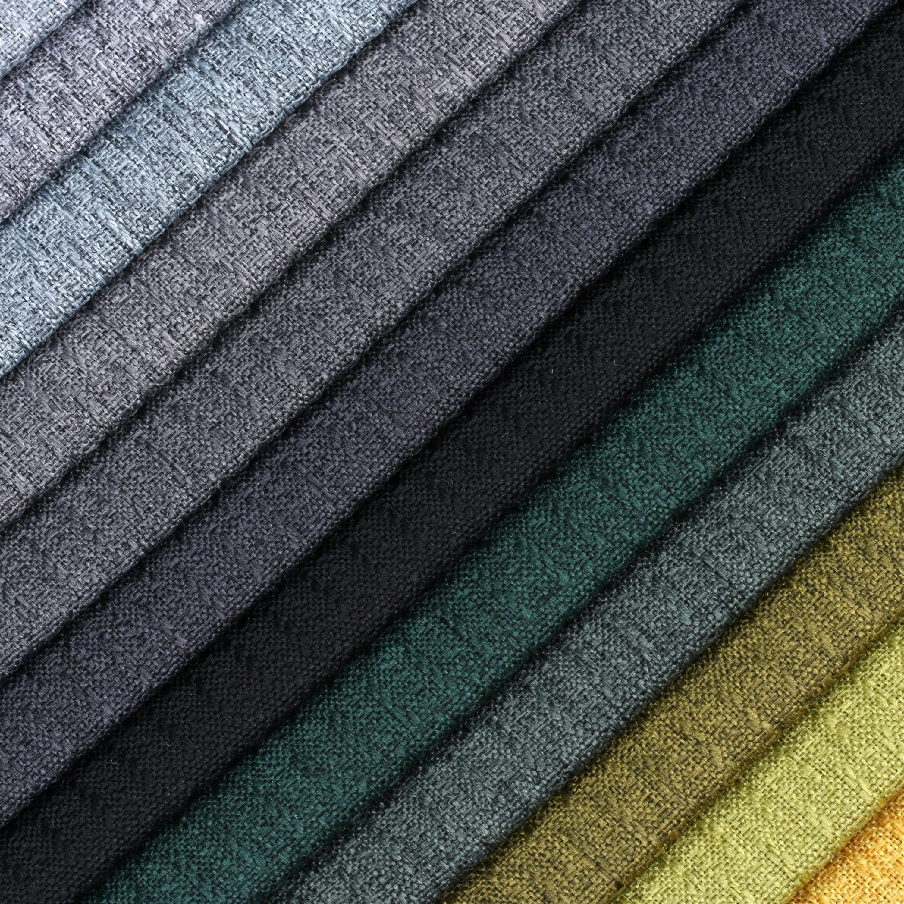 Upholstery Wholesale Fabric Supply Cheap Sofa Faux Linen Fabric Polyester Plain Fabric