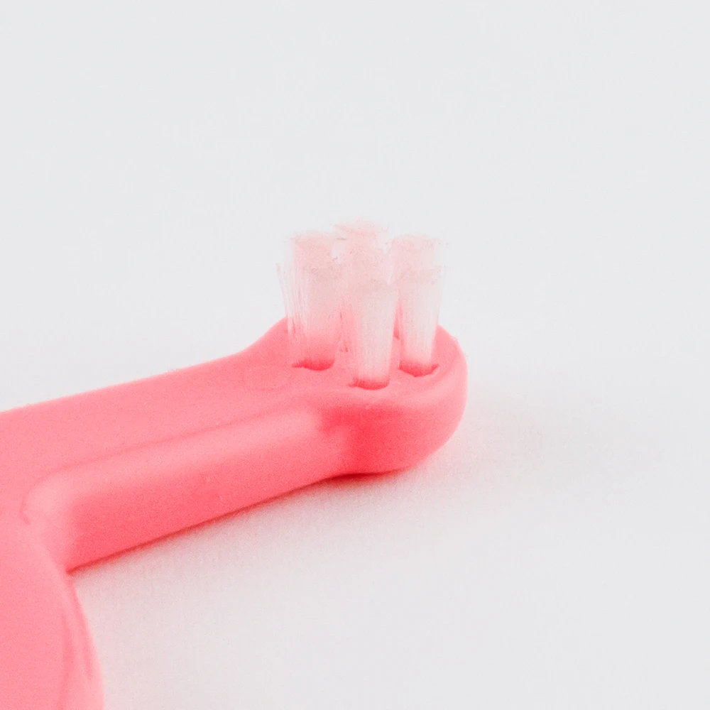 POSY top quality Japanese soft toothbrush with Ring Handle 6 months -3 years old, Coral Red