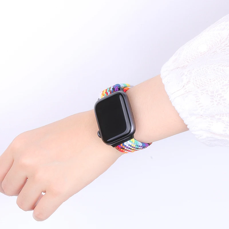 Горячая Распродажа новинка Iwatch регулируемые эластичные Solo Loop нейлон Correa умные часы ремешок подходит для Apple