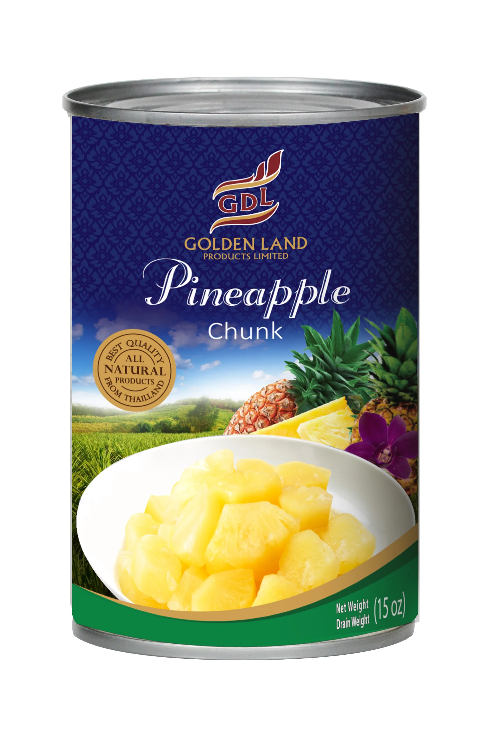 Консервированный ананас A10 Standard Chunk в легком сиропе из Таиланда