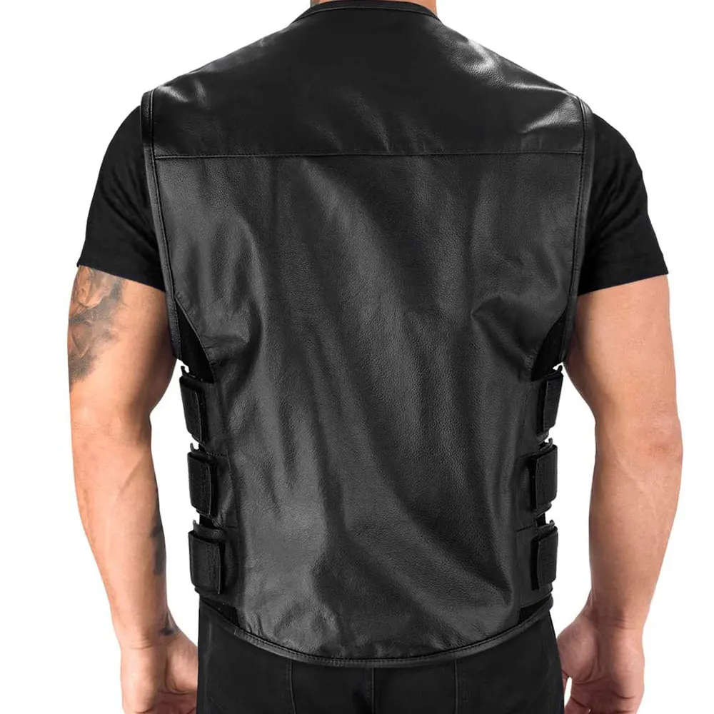 
Motorcycle Leather Vest For Bikers USA Bikers Cowhide Leather Vest For Sale Online Wholesale Leather Vest 