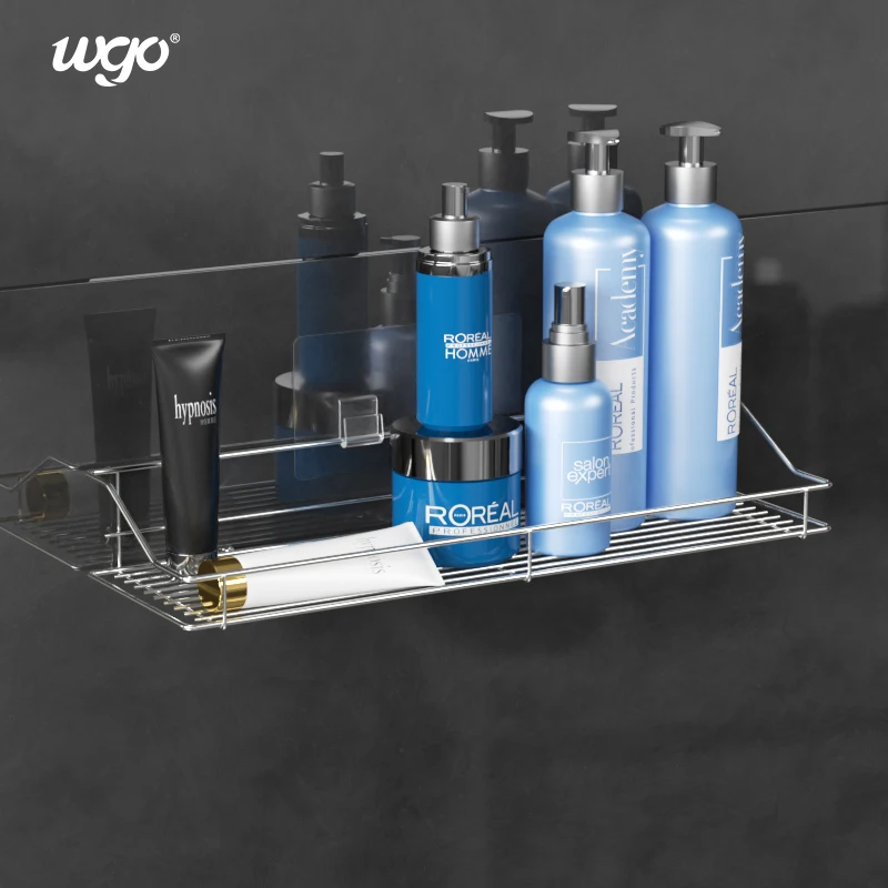 metal storage blanket bathroom rack shower storage basket kitchen corner sticky No Drills Shelves