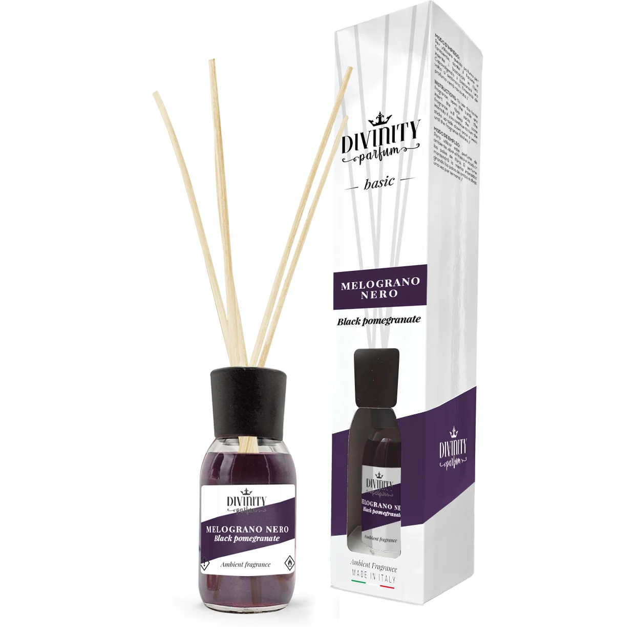best quality black pomegranate italian home reed diffuser basic line for wholesale air fresheners
