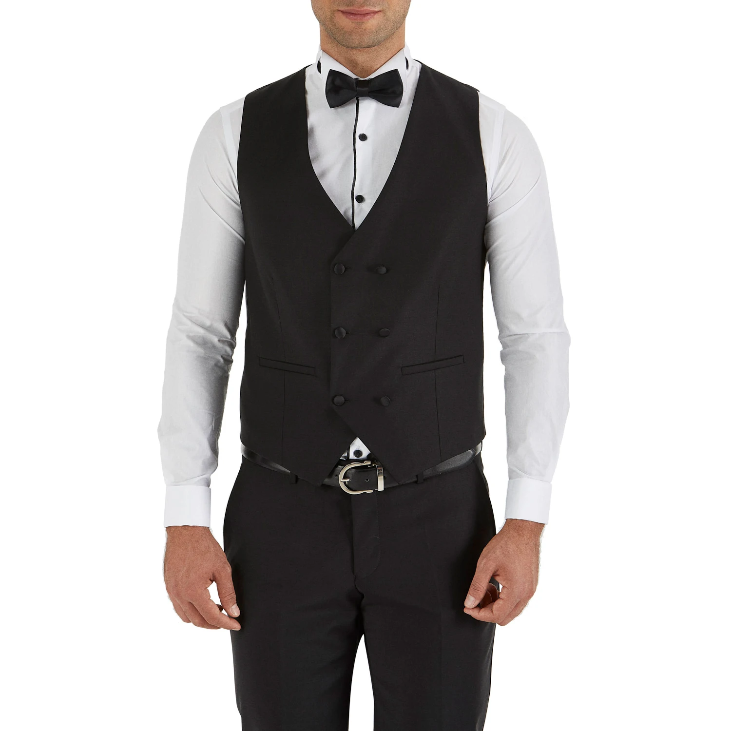 
Жилет с V-образным вырезом для смокинга из %-97 шерсти, двубортный мужской жилет для костюмов 