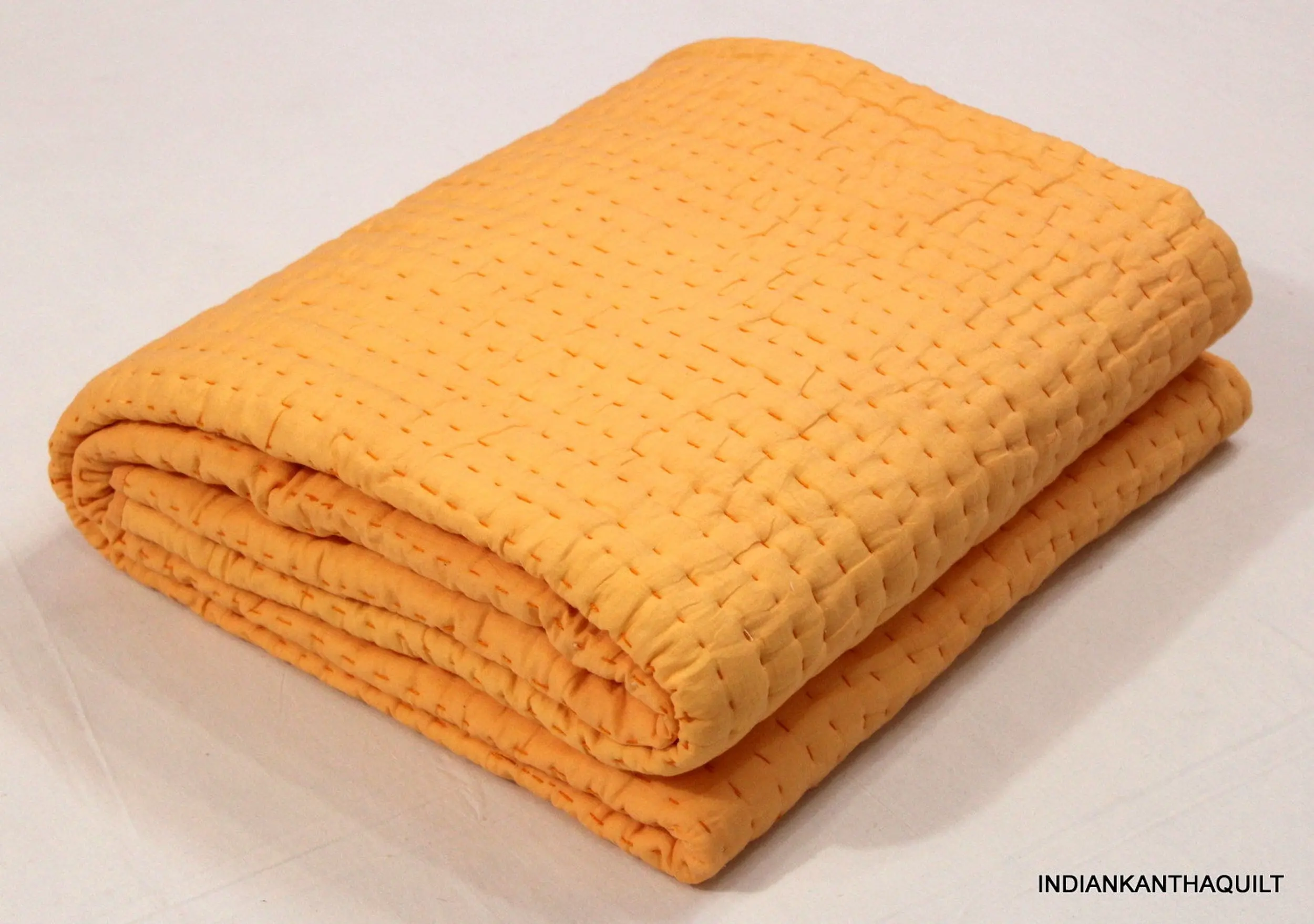 Оптовая цена однотонное Хлопковое одеяло Kantha с принтом двустороннее одеяла ручной работы