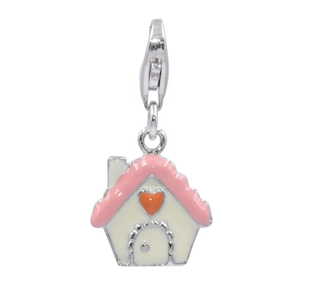 925 Sterling Silver Jewelry Silver Bracelet Charms Enamel Charm Pendant Silver Tree Pendant Bag Pendant Kids Jewelry