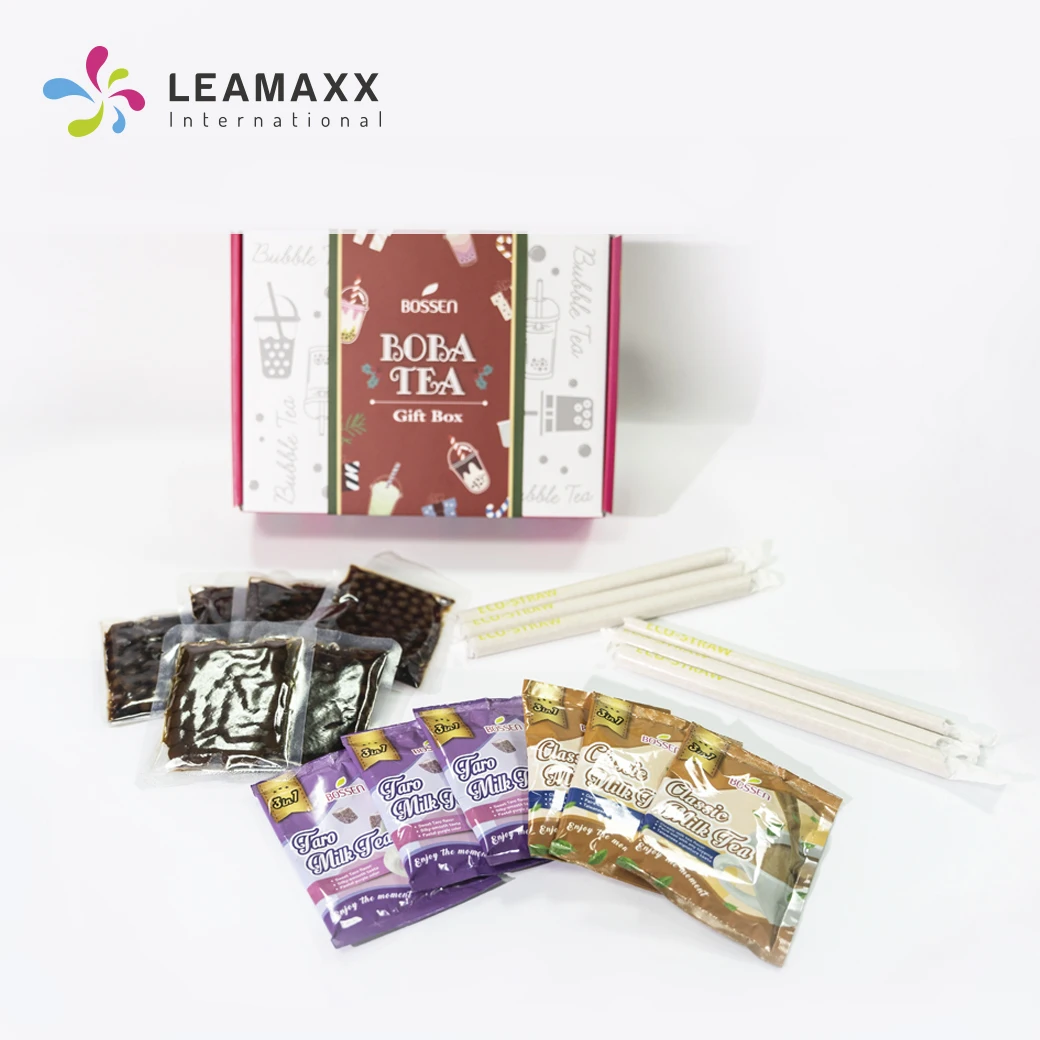 Taiwan New Product DIY Boba Tea Gift Box Instant Bubble Tea Kit Brown Sugar Tapioca Pearl 6 Servings