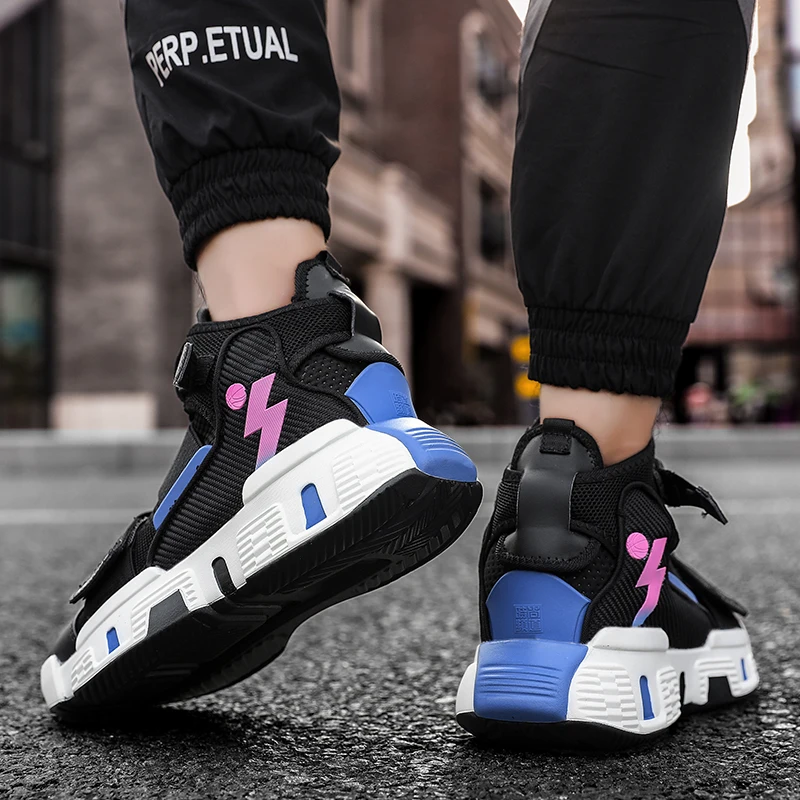 Мужские спортивные высокие кроссовки, красные повседневные сетчатые кроссовки в стиле хип-хоп, 2020