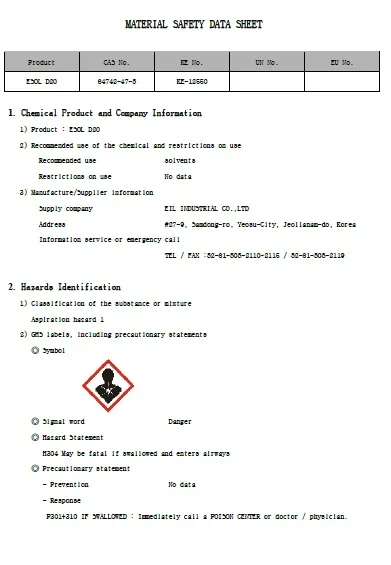 Wholesaler of Top Notch Quality Industrial Grade Hydrocarbon ESOL D20 Liquid Solvent