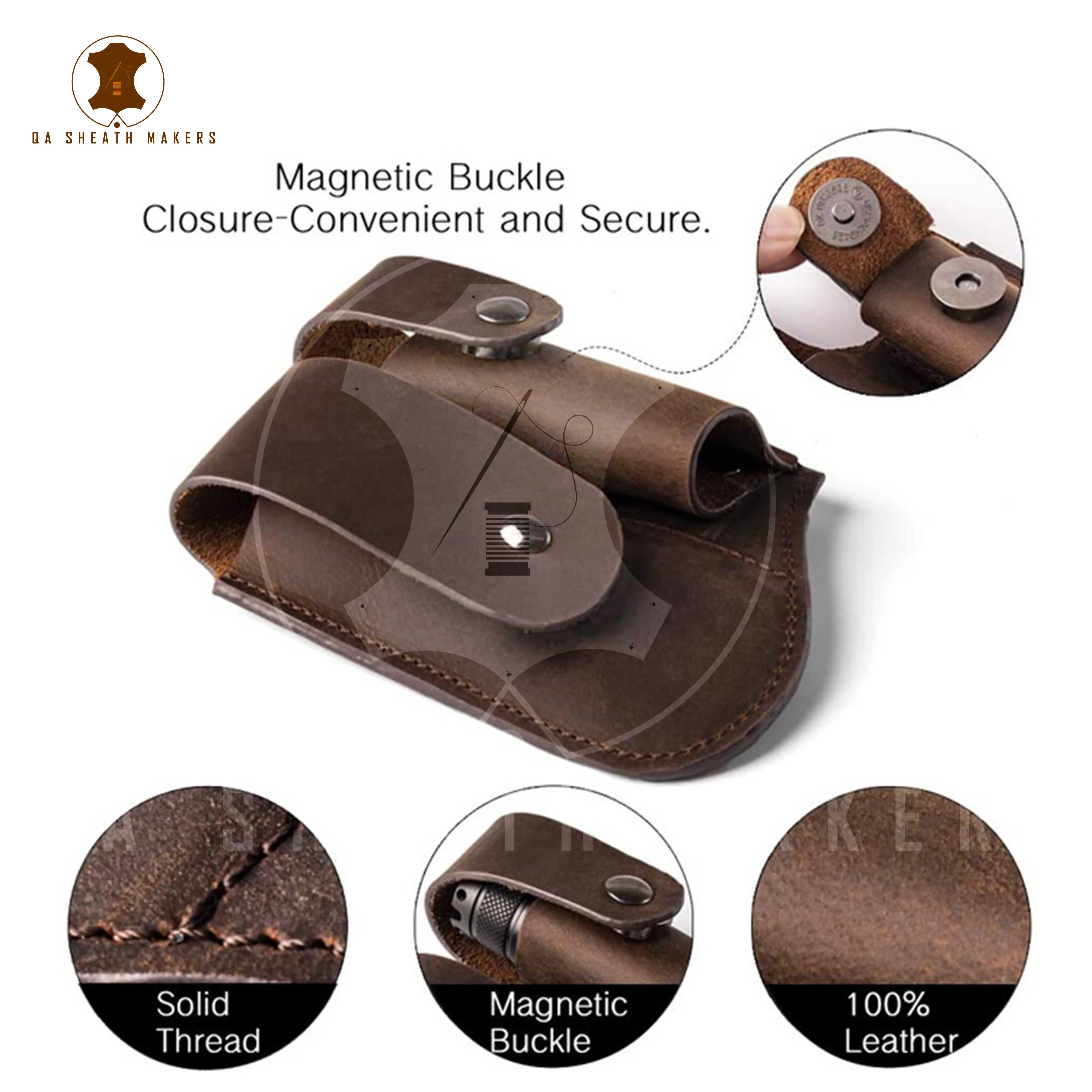 Trending Selling Factory Price Handmade Rich Grain Leather Sheath for Multi Tool