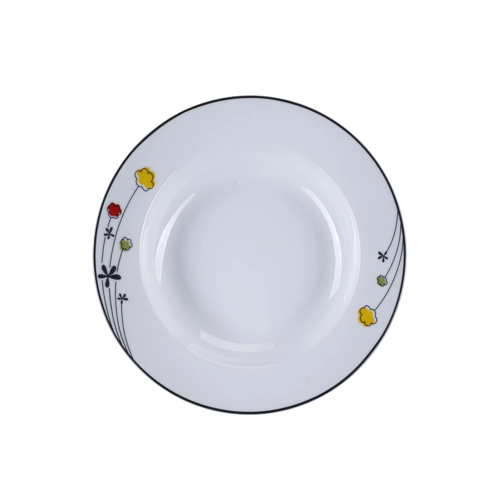 OEM7'Good quality and good price ceramic plate with golden pattern  Restaurant Porcelain Soup Plate for home wholesale Viet Nam