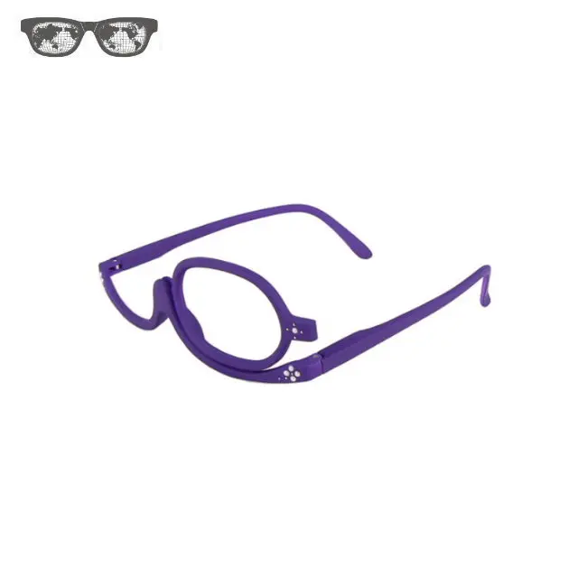 Compact pearls decoration design rubber magnifying eye glasses makeup reading glasses for ladies
