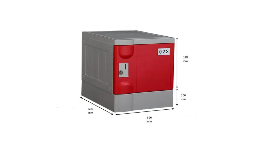 Safe Waterproof Red Coinlock ABS Locker for office and school