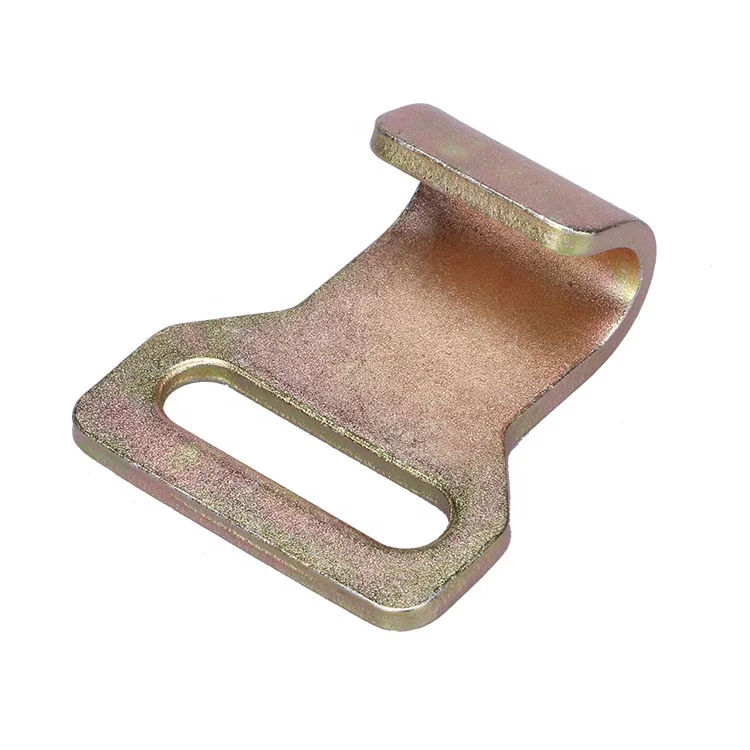 Yellow galvanized  cargo lashing end fitting flat hook