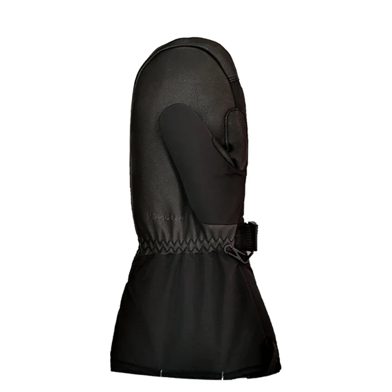 Winter Ski Mittens Thermal 3M Thinsulate Insulation Water Resistant Real Black Goat Leather Snowboard Skiing Mitts