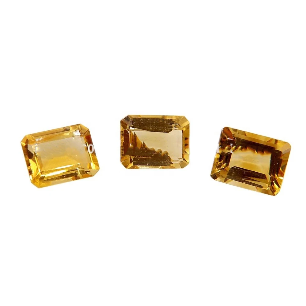 Bulk Supply Citrine Octagon Faceted Gemstone Ring Stone, Necklace Stone, Pendant Stone from India Order Online Emerald Cut Star