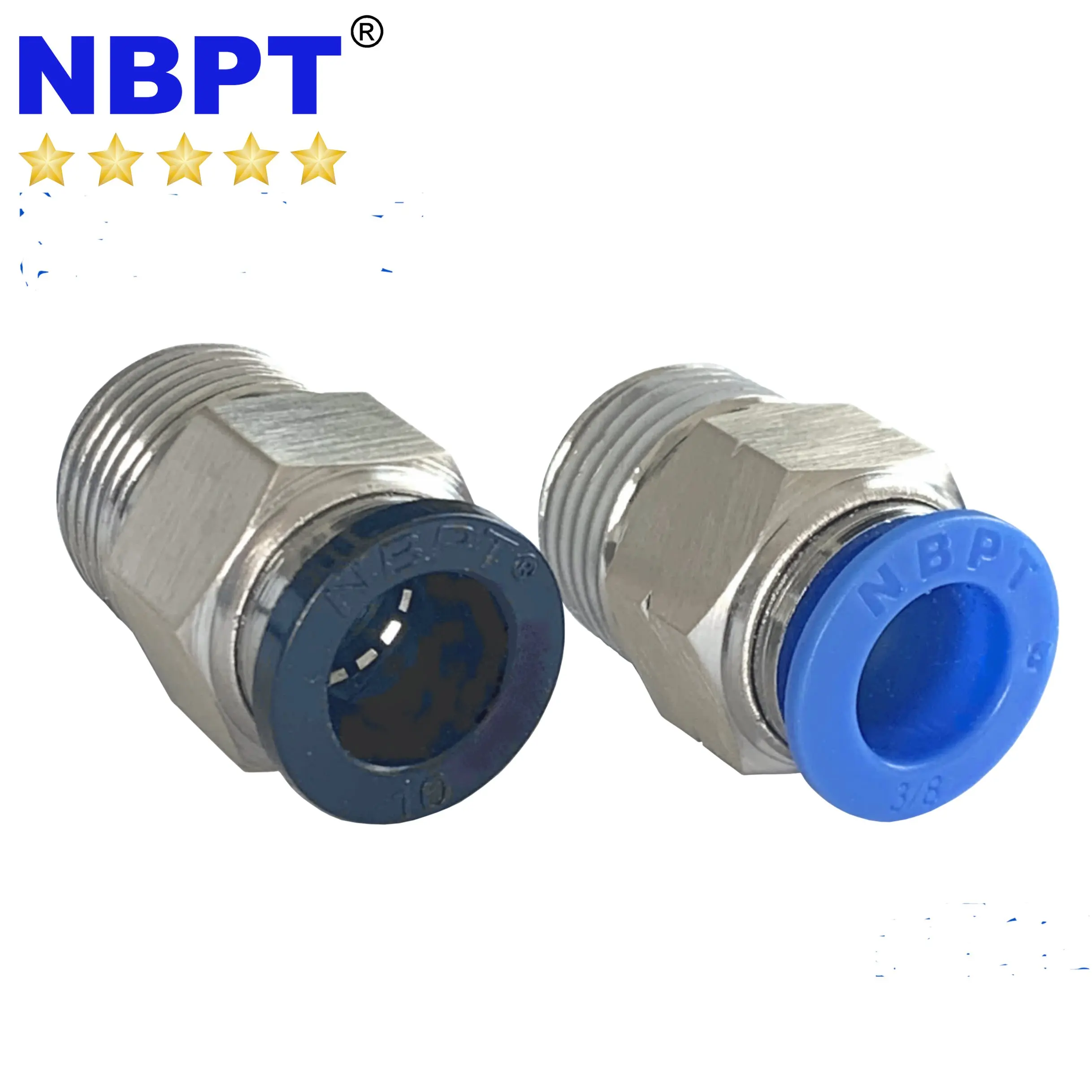 Straight Male Threaded Push To Connect Fittings PC One Touch Pneumatic Connectors by NBPT