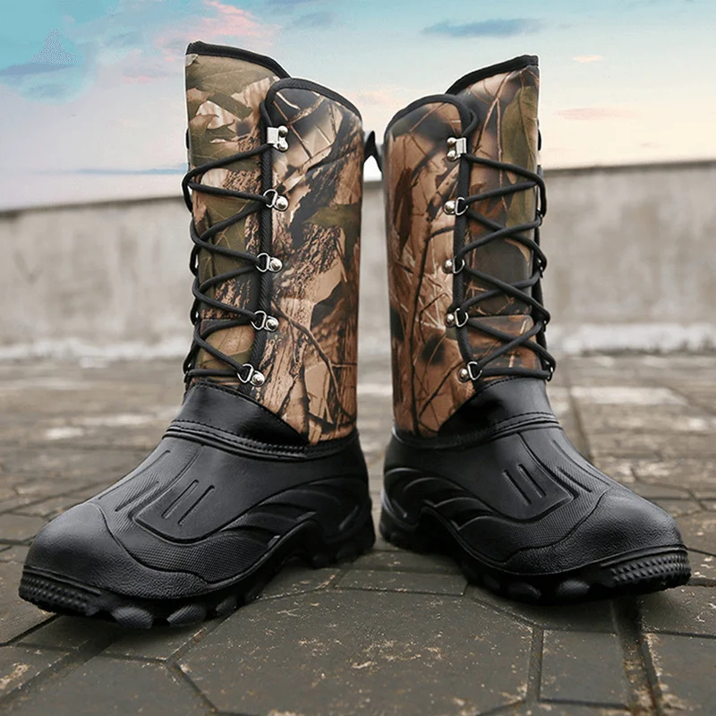 Good design hunting boots real full grain leather outdoor hiking waterproof boots for men and women winter outdoor warm wool