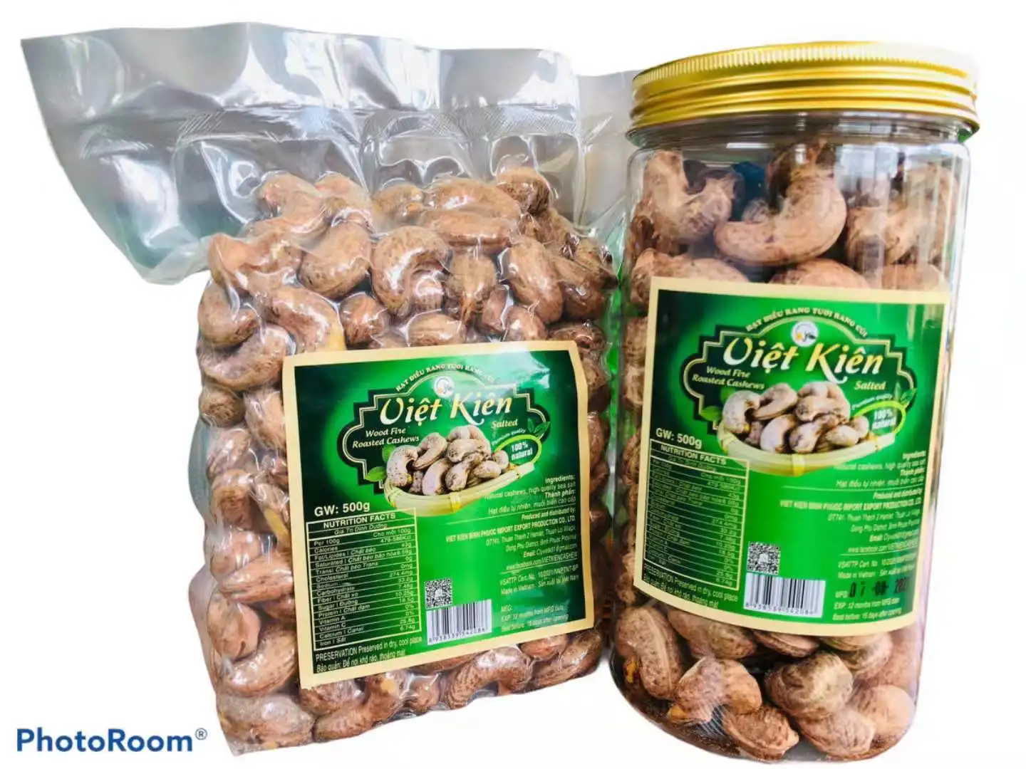 
hot sale 2021 roasted cashew A180 made in vietnam 500g/bOX 